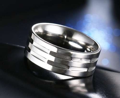 Titanium Ring 8 mm **R 999** Size 10; 11 US (SILVER)