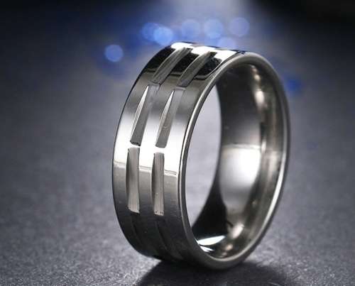 Titanium Ring 8 mm **R 999** Size 10; 11 US (SILVER)