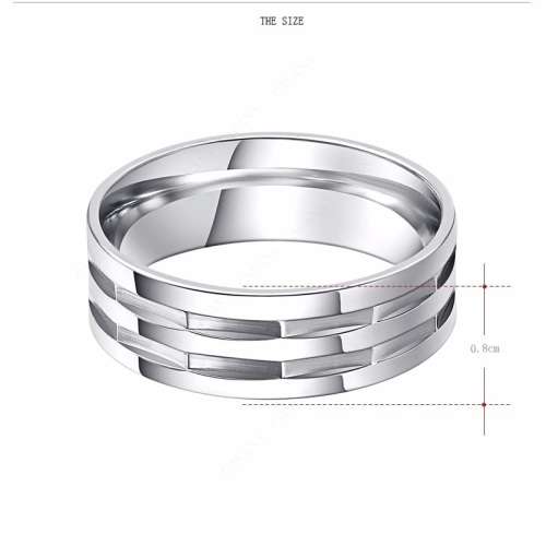 Titanium Ring 8 mm **R 999** Size 10; 11 US (SILVER)