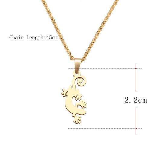 TITANIUM (NEVER FADE)"Gecko" Necklace 45 cm (SILVER ONLY)