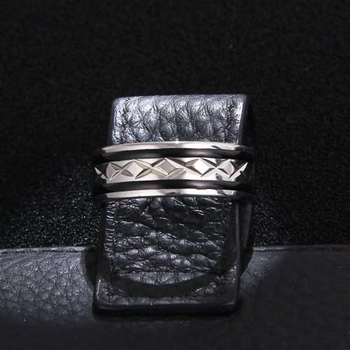 Titanium (BLACK & SILVER) Ring 6 mm *R 799* Size 9 US