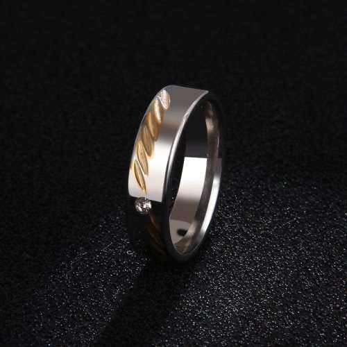 Titanium Ring With Simulated Diamond **R 899**  Size 7 US