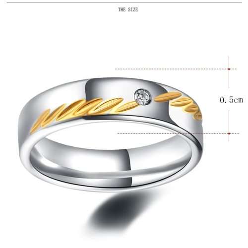 Titanium Ring With Simulated Diamond **R 899**  Size 7 US