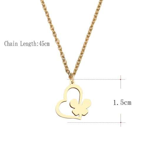 Titanium Butterfly Heart Necklace **R 699** (SILVER) 45 cm