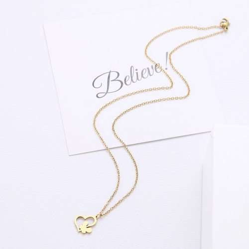 Titanium Butterfly Heart Necklace **R 699** (SILVER) 45 cm