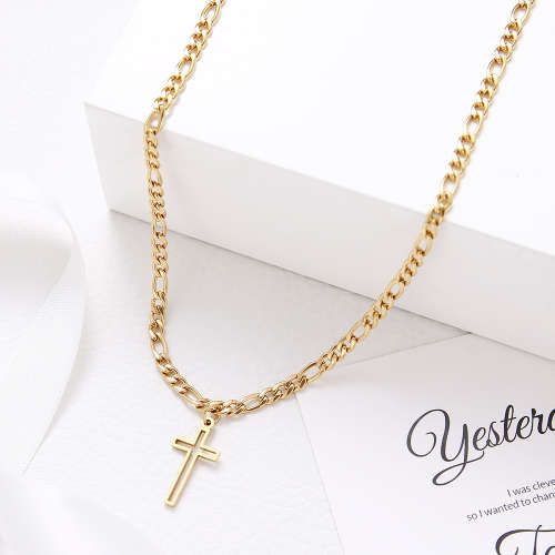 TITANIUM (NEVER FADE)*Cross* Necklace 50 cm (SILVER ONLY)