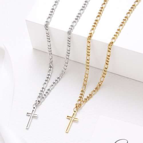 TITANIUM (NEVER FADE)*Cross* Necklace 50 cm (SILVER ONLY)