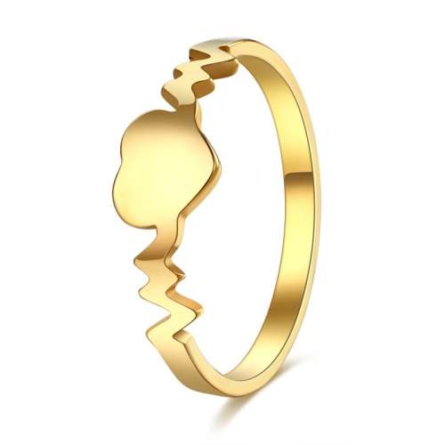 Titanium Heartbeat Heart Ring Size 7; 8 US