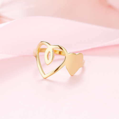 Titanium Hearts Ring Size 8 US *R 599* (SILVER)
