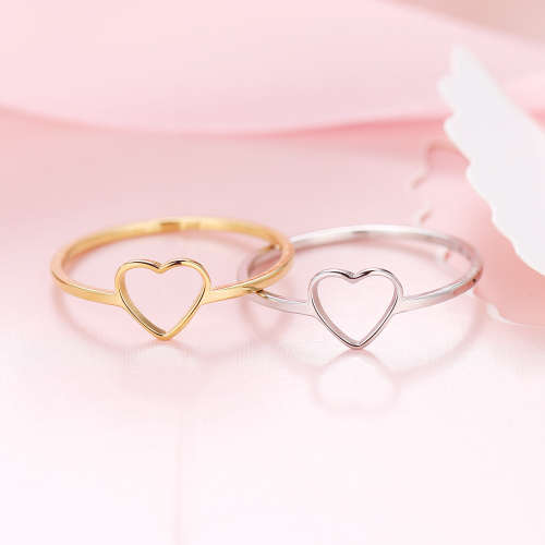 Titanium Heart Ring Size 10 US *R 599* (SILVER & GOLD)