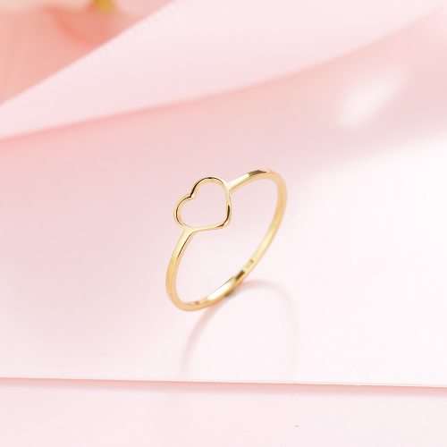Titanium Heart Ring Size 10 US *R 599* (SILVER & GOLD)