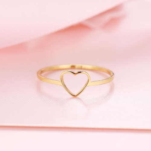 Titanium Heart Ring Size 10 US *R 599* (SILVER & GOLD)