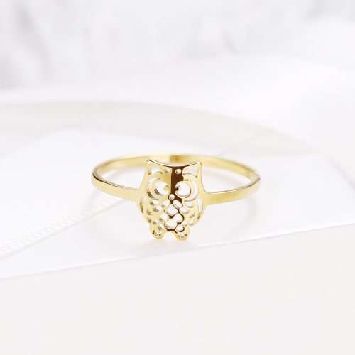 Titanium Owl Ring Size 10 US *R 599* (SILVER)