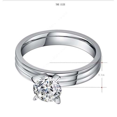 RETAIL PRICE: R 1 099 Titanium Princess Cut Ring With Simulated Diamond Size 10 US  (SILVER)
