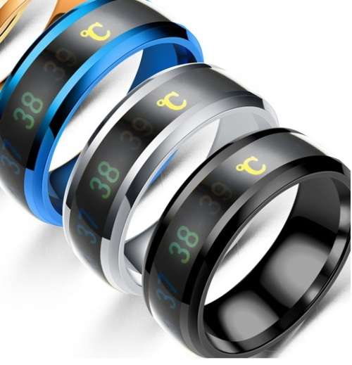 RETAIL PRICE: R 1 299 (NEVER FADE) Titanium Temperature Smart Ring Size 11 US (BLACK ONLY)
