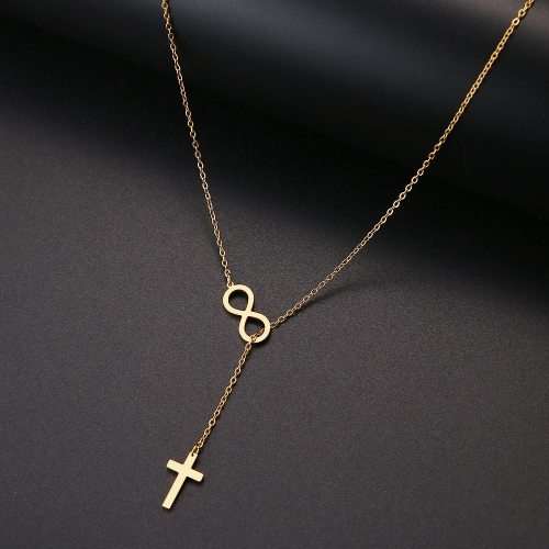 Titanium "Infinity Cross" Necklace 60 cm **R 899** (SILVER)