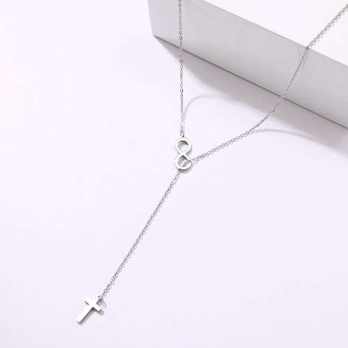 Titanium "Infinity Cross" Necklace 60 cm **R 899** (SILVER)