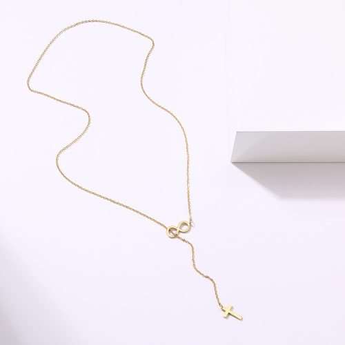 Titanium "Infinity Cross" Necklace 60 cm **R 899** (SILVER)