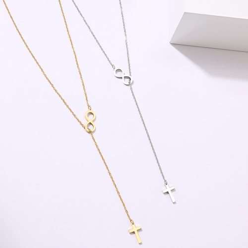 Titanium "Infinity Cross" Necklace 60 cm **R 899** (SILVER)