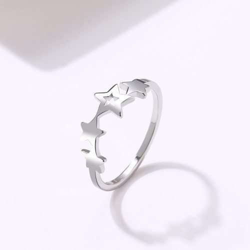 Titanium Star Ring Size 6 US *R 599* (SILVER&GOLD)
