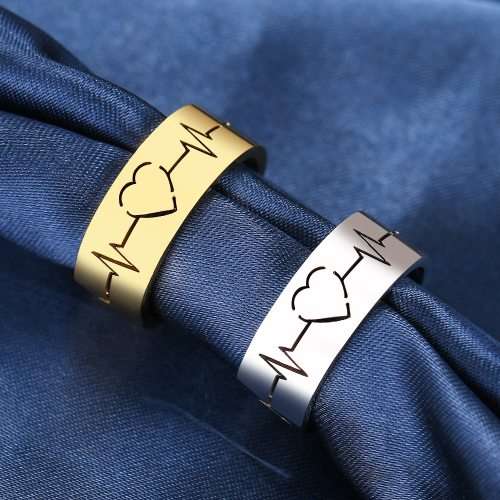 RETAIL PRICE R 899 Titanium Heartbeat Ring Size 8 US  (GOLD)