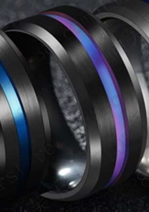 Titanium RAINBOW Ring *R 899* (Black & Rainbow) Size 9; 11; 12 US
