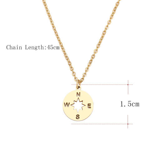 Titanium "Compass" Necklace 45 cm R 699** (SILVER )