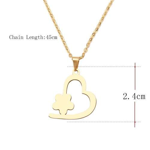 Titanium "Heart" Necklace 45 cm R 699** (SILVER & GOLD)