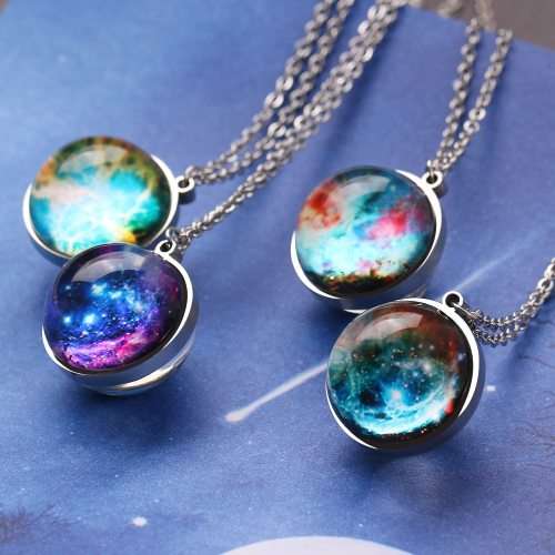 Titanium "Nebula Galaxy " Necklace 45 cm R 699** (PURPLE )