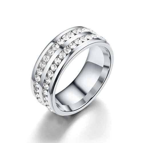 Titanium Ring With Simulated Black Diamonds **R 999** Size 9 US BLACK