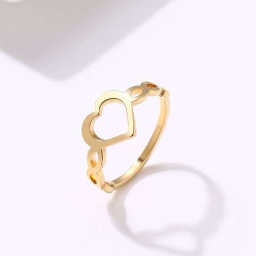 RETAIL PRICE:  R 899 (NEVER FADE) Titanium Heartbeat Heart Ring Size 7 US (GOLD ONLY)