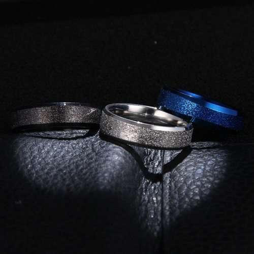 Titanium Frosted Ring Size 9; 10 US *R 599* (BLACK)