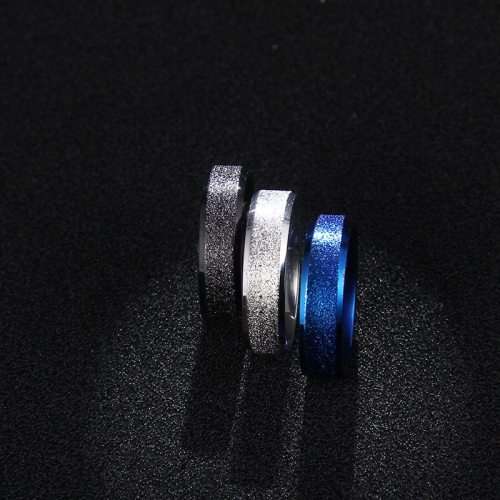 Titanium Frosted Ring Size 9; 10 US *R 599* (BLACK)