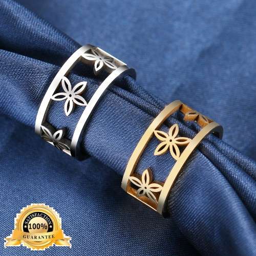 RETAIL PRICE: R 999 (NEVER FADE) Titanium Flower Ring Size 8 US (SILVER ONLY)