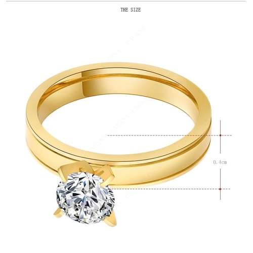 Titanium Princess Cut Ring With 2.00 ct Simulated Diamond Size 7; 8; 10; 11 US *R 599* (GOLD)