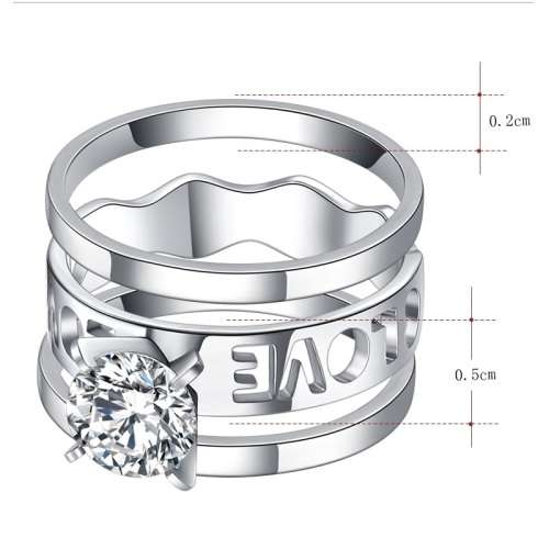 RETAIL PRICE: R 2 799 Titanium Princess Cut Ring Set Size 7; 8; 10 US  (SILVER)