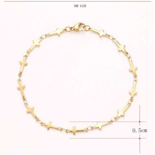 RETAIL PRICE:R 1099 (NEVER FADE) Titanium Cross Bracelet 22 cm (GOLD ONLY)