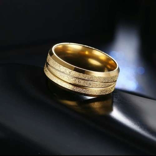 Retail Price R 1 199 Frosted Titanium Men's Ring 8 mm Size 10 US (GOLD)
