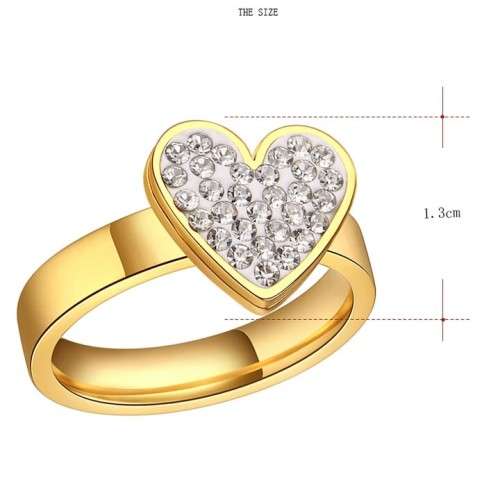 RETAIL PRICE: R 1 999 Titanium Heart Ring With Simulated Diamonds Size 8;9;10 US (GOLD ONLY)