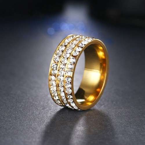 Retail Price: R 2 399 Titanium Ring With Simulated Diamonds 8 mm Size 6;7;8 US (GOLD ONLY)