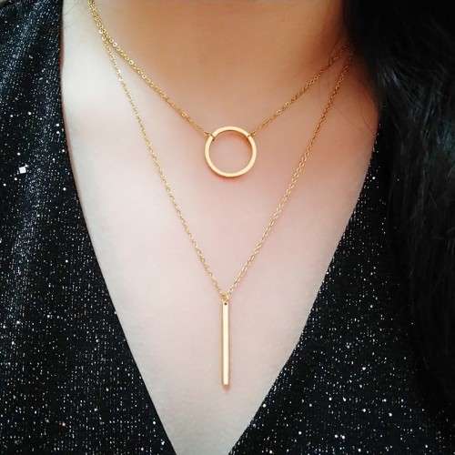 Retail Price: R 1 099 Titanium Stick Pendant Necklace 50 cm (GOLD ONLY)