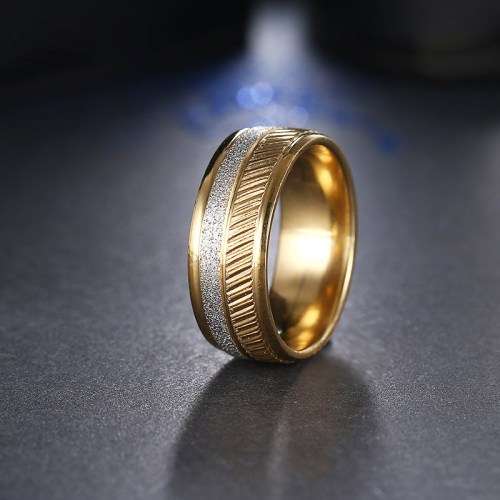 Retail Price R 1 599 Frosted Titanium Men's Ring 8 mm Size 11 US (Gold ONLY)