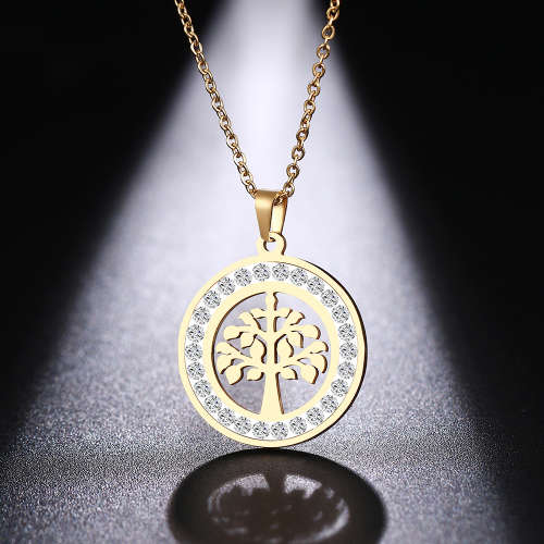 Retail Price: R 1 899 Titanium "Tree Of Life" Necklace With Simulated Diamonds  45 cm