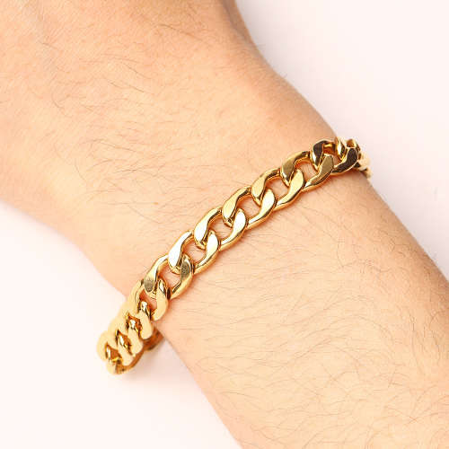 TITANIUM (NEVER FADE) Cuban Link Men's Bracelet 22 cm (SILVER ONLY)