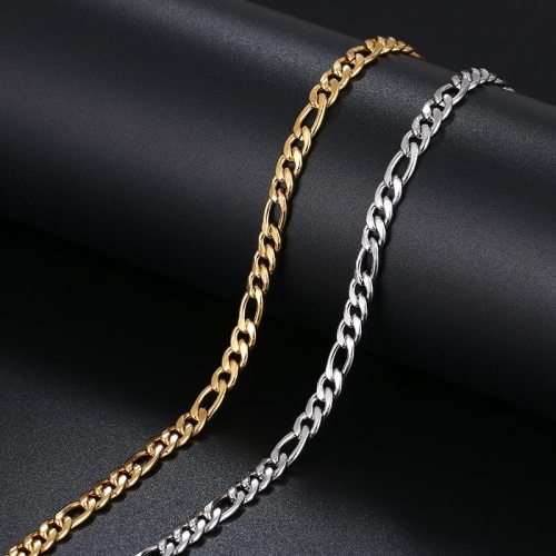 TITANIUM (NEVER FADE) Figaro Bracelet 22 cm  (SILVER ONLY)
