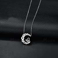 RETAIL PRICE: R 1 199 Titanium "Moon" Necklace With Simulated Diamonds 50 cm (GOLD)