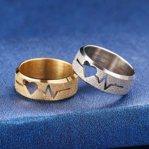 RETAIL PRICE: R 999 Titanium Heartbeat Ring Size 8 US(GOLD)