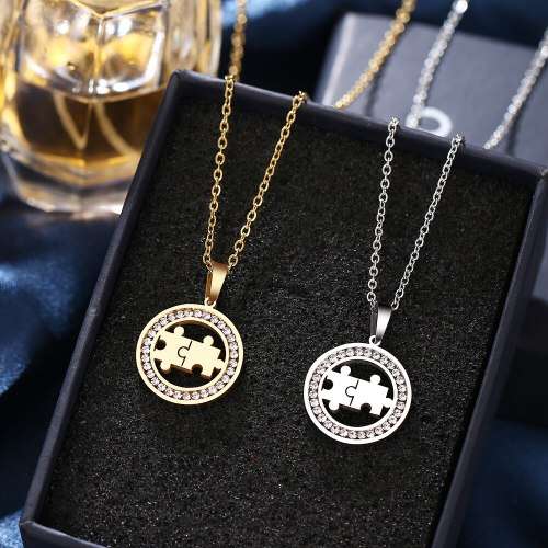 Retail Price: R 1 199 Titanium Puzzle Necklace With Simulated Diamonds 45 cm (SILVER ONLY)