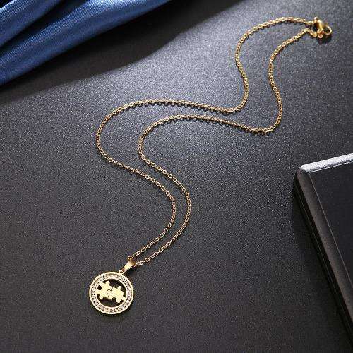 Retail Price: R 1 199 Titanium Puzzle Necklace With Simulated Diamonds 45 cm (SILVER ONLY)