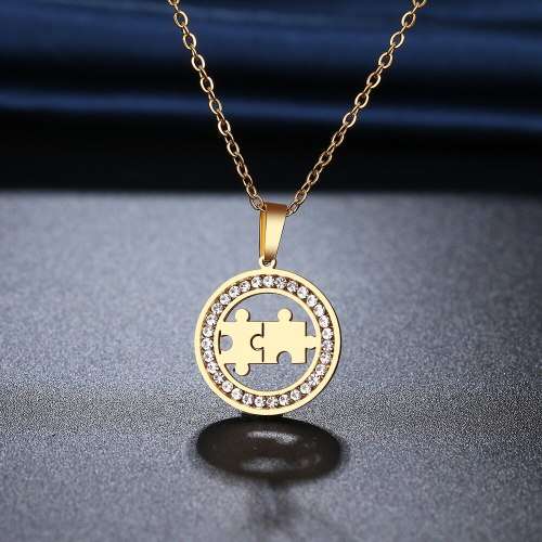 Retail Price: R 1 199 Titanium Puzzle Necklace With Simulated Diamonds 45 cm (SILVER ONLY)